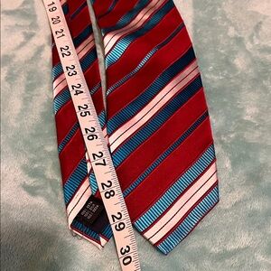 Bugatchi Vibrant Red and Blue Striped Tie